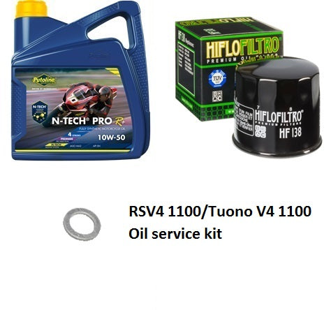 RSV4 1100/Tuono V4 1100 (non-OEM Filter) Oil service kit (RSV4 2019+/Tuono V4 2021+)